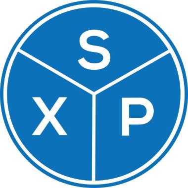 Beyaz arkaplanda SXP harf logosu tasarımı. SXP yaratıcı harflerin baş harfleri logo kavramı. SXP harf tasarımı.