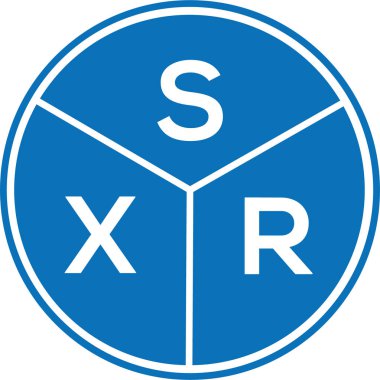 Beyaz arkaplanda SXR harf logosu tasarımı. SXR yaratıcı harflerin baş harfleri logo kavramı. SXR harf tasarımı.