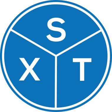Beyaz arkaplanda SXT harf logosu tasarımı. SXT yaratıcı harflerin baş harfleri logo kavramı. SXT harf tasarımı.