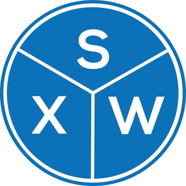 Beyaz arkaplanda SXW harf logosu tasarımı. SXW yaratıcı harflerin baş harfleri logo kavramı. SXW harf tasarımı.