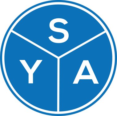 Beyaz arka planda SYA mektup logosu tasarımı. SYA yaratıcı harflerin baş harfleri logo kavramı. SYA harf tasarımı.