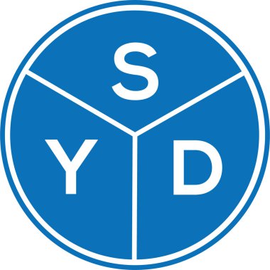 Beyaz arkaplanda SYD harf logosu tasarımı. SYD yaratıcı harflerin baş harfleri logo kavramı. SYD harf tasarımı.