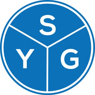 Beyaz arkaplanda SYG harf logosu tasarımı. SYG yaratıcı harflerin baş harfleri logo kavramı. SYG harf tasarımı.