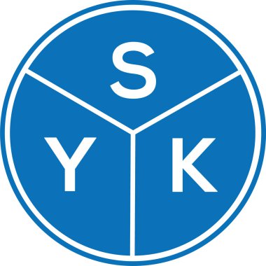 Beyaz arkaplanda SYK harf logosu tasarımı. SYK yaratıcı harflerin baş harfleri logo kavramı. SYK harf tasarımı.