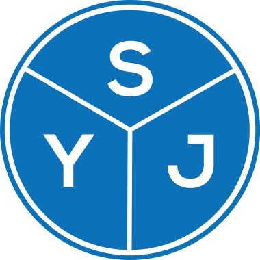 Beyaz arka planda SYJ harf logosu tasarımı. SYJ yaratıcı harflerin baş harfleri logo kavramı. SYJ harf tasarımı.
