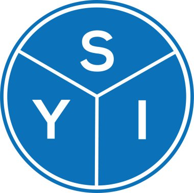 Beyaz arka planda SYI harf logosu tasarımı. SYI yaratıcı harflerin baş harfleri logo kavramı. SYI harf tasarımı.