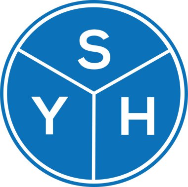 Beyaz arka planda SYH harf logosu tasarımı. SYH yaratıcı harflerin baş harfleri logo kavramı. SYH harf tasarımı.