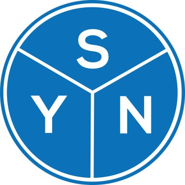 Beyaz arka planda SYN harf logosu tasarımı. SYN yaratıcı harflerin baş harfleri logo kavramı. SYN harf tasarımı.