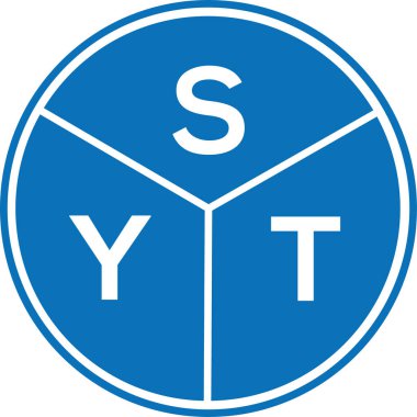 Beyaz arkaplanda SYT harf logosu tasarımı. SYT yaratıcı harflerin baş harfleri logo kavramı. SYT harf tasarımı.