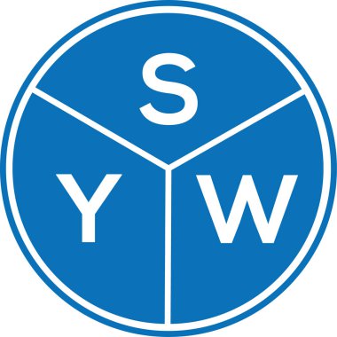 Beyaz arkaplanda SYW harf logosu tasarımı. SYW yaratıcı harflerin baş harfleri logo kavramı. SYW harf tasarımı.
