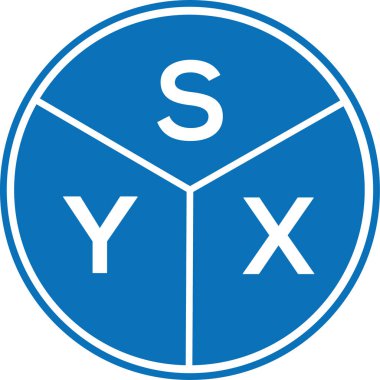 Beyaz arka planda SYX harfli logo tasarımı. SYX yaratıcı harflerin baş harfleri logo kavramı. SYX harf tasarımı.