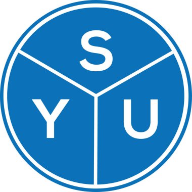 Beyaz arka planda SYU harf logosu tasarımı. SYU yaratıcı harflerin baş harfleri logo kavramı. SYU harf tasarımı.