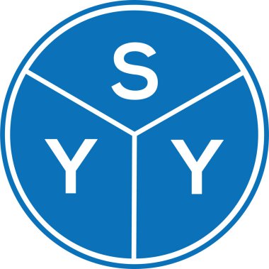 Beyaz arkaplanda SYY harf logosu tasarımı. SYY yaratıcı harflerin baş harfleri logo kavramı. SYY harf tasarımı.
