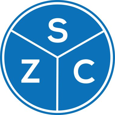 Beyaz arkaplanda SZC harf logosu tasarımı. SZC yaratıcı harflerin baş harfleri logo kavramı. SZC harf tasarımı.