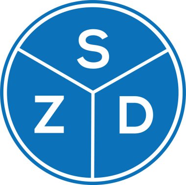 Beyaz arkaplanda SZD harf logosu tasarımı. SZD yaratıcı harflerin baş harfleri logo kavramı. SZD harf tasarımı.