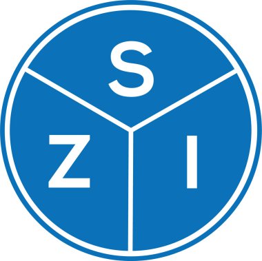 Beyaz arka planda SZI harf logosu tasarımı. SZI yaratıcı harflerin baş harfleri logo kavramı. SZI harf tasarımı.