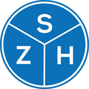 Beyaz arkaplanda SZH harf logosu tasarımı. SZH yaratıcı harflerin baş harfleri logo kavramı. SZH harf tasarımı.