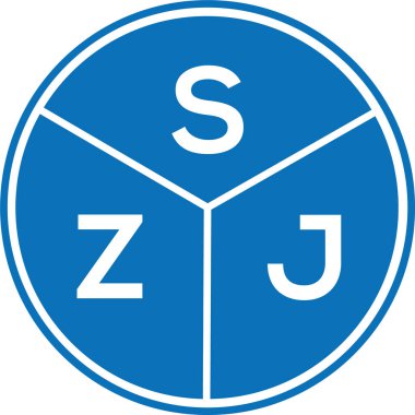 Beyaz arkaplanda SZJ harf logosu tasarımı. SZJ yaratıcı harflerin baş harfleri logo kavramı. SZJ harf tasarımı.
