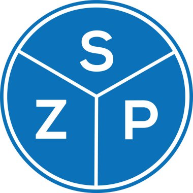 Beyaz arkaplanda SZP harf logosu tasarımı. SZP yaratıcı harflerin baş harfleri logo kavramı. SZP harf tasarımı.