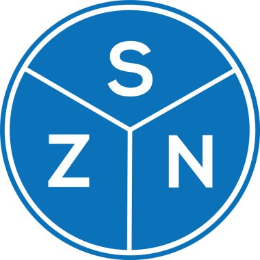 Beyaz arkaplanda SZN harf logosu tasarımı. SZN yaratıcı harflerin baş harfleri logo kavramı. SZN harf tasarımı.