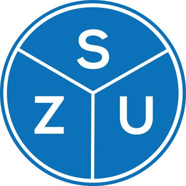 Beyaz arka planda SZU harf logosu tasarımı. SZU yaratıcı harf logosu konsepti. SZU harf tasarımı.