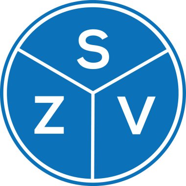 Beyaz arkaplanda SZV harf logosu tasarımı. SZV yaratıcı harflerin baş harfleri logo kavramı. SZV harf tasarımı.