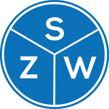 Beyaz arkaplanda SZW harf logosu tasarımı. SZW yaratıcı harflerin baş harfleri logo kavramı. SZW harf tasarımı.