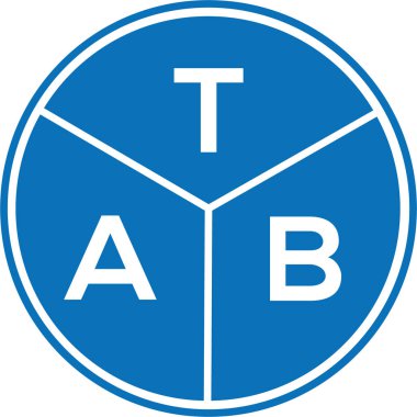Beyaz arka planda TAB harfi logo tasarımı. TAB yaratıcı harflerin baş harfleri logo kavramı. TAB harf tasarımı.