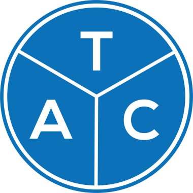 Beyaz arka planda taktik harf logosu tasarımı. TAC yaratıcı harf logosu konsepti. TAC harf tasarımı.