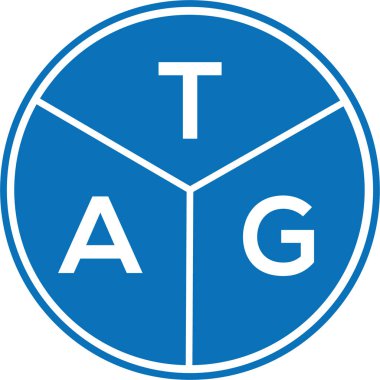 Beyaz arka planda TAG harf logosu tasarımı. TAG yaratıcı harf logosu konsepti. TAG harf tasarımı.