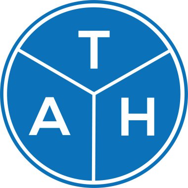Beyaz arka planda TAH harf logosu tasarımı. TAH yaratıcı harf logosu konsepti. TAH harf tasarımı.