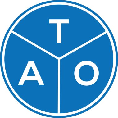 Beyaz arka planda TAO harf logosu tasarımı. TAO yaratıcı harf logosu konsepti. TAO harf tasarımı.