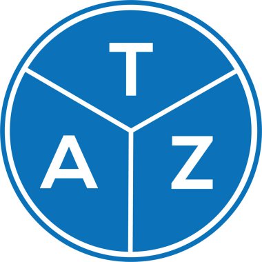 Beyaz arka planda TAZ harf logosu tasarımı. TAZ yaratıcı harf logosu konsepti. TAZ harf tasarımı.