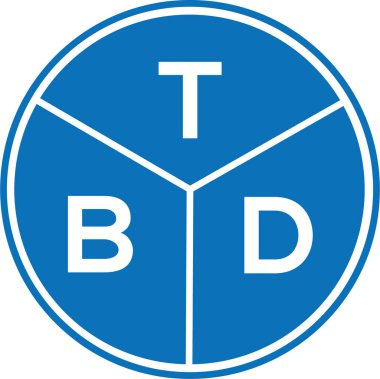 Beyaz arka planda TBD harf logosu tasarımı. TBD yaratıcı harflerin baş harfleri logo kavramı. TBD harf tasarımı.