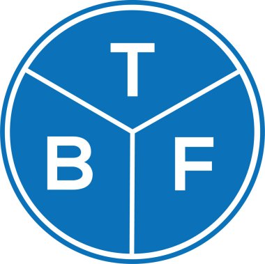Beyaz arka planda TBF harf logosu tasarımı. TBF yaratıcı harf logosu konsepti. TBF harf tasarımı.