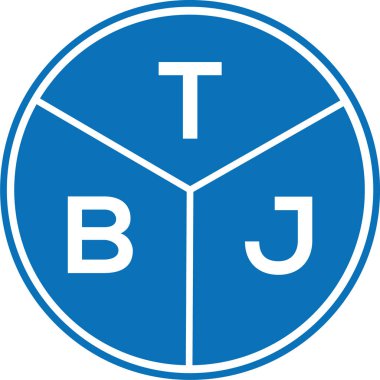 Beyaz arka planda TBJ harf logosu tasarımı. TBJ yaratıcı harflerin baş harfleri logo kavramı. TBJ harf tasarımı.