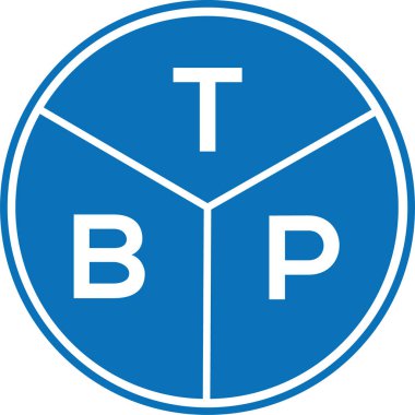 Beyaz arka planda TBP harfi logo tasarımı. TBP yaratıcı harflerin baş harfleri logo kavramı. TBP harf tasarımı.