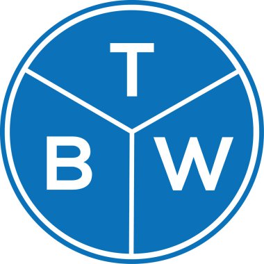 Beyaz arka planda TBW harf logosu tasarımı. TBW yaratıcı harflerin baş harfleri logo kavramı. TBW harf tasarımı.