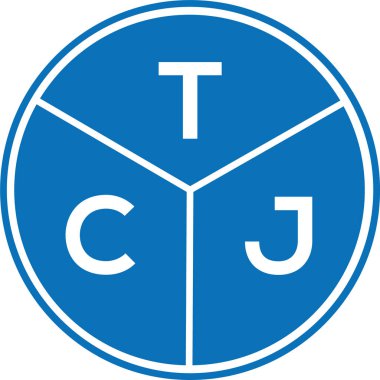 Beyaz arka planda TCJ harf logosu tasarımı. TCJ yaratıcı harflerin baş harfleri logo kavramı. TCJ harf tasarımı.