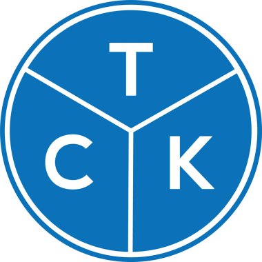 Beyaz arkaplanda TCK harfi logo tasarımı. TCK yaratıcı harflerin baş harfleri logo kavramı. TCK harf tasarımı.