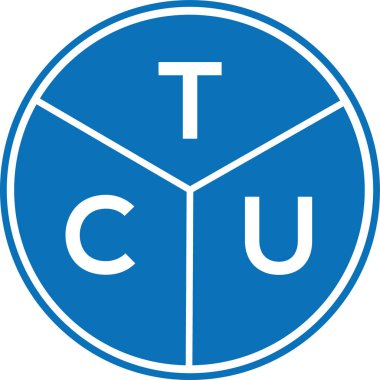 Beyaz arka planda TCU harf logosu tasarımı. TCU yaratıcı harflerin baş harfleri logo kavramı. TCU harf tasarımı.