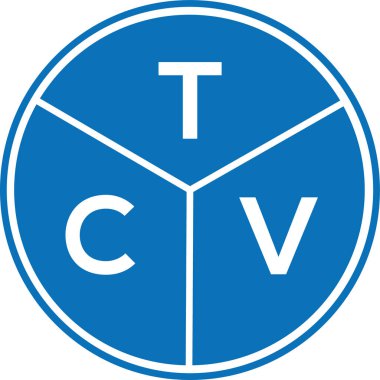 Beyaz arka planda TCV harf logosu tasarımı. TCV yaratıcı harflerin baş harfleri logo kavramı. TCV harf tasarımı.