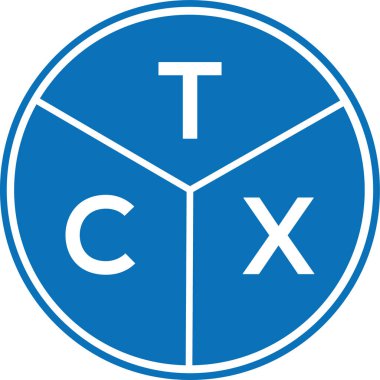 Beyaz arkaplanda TCX harf logosu tasarımı. TCX yaratıcı harflerin baş harfleri logo kavramı. TCX harf tasarımı.
