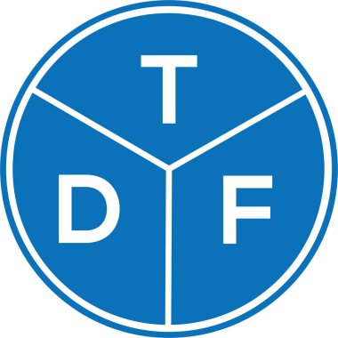 Beyaz arka planda TDF harf logosu tasarımı. TDF yaratıcı harflerin baş harfleri logo kavramı. TDF harf tasarımı.