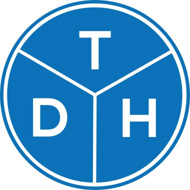 Beyaz arka planda TDH harf logosu tasarımı. TDH yaratıcı harflerin baş harfleri logo kavramı. TDH harf tasarımı.