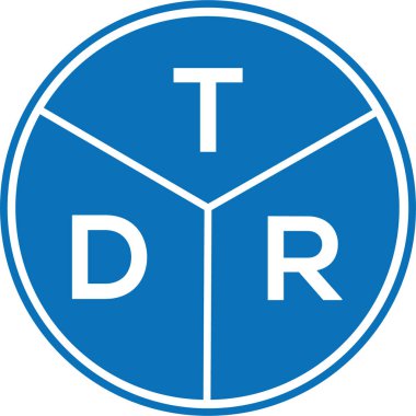 Beyaz arka planda TDR harf logosu tasarımı. TDR yaratıcı harflerin baş harfleri logo kavramı. TDR harf tasarımı.