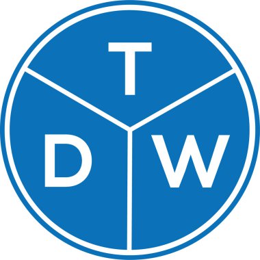 Beyaz arkaplanda TDW harf logosu tasarımı. TDW yaratıcı harflerin baş harfleri logo kavramı. TDW harf tasarımı.