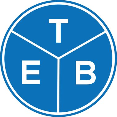 Beyaz arkaplanda TEB harfi logo tasarımı. TEB yaratıcı harflerin baş harfleri logo kavramı. TEB harf tasarımı.