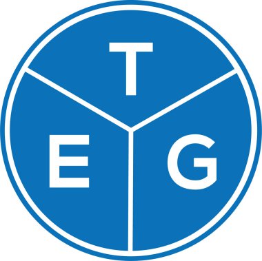 Beyaz arkaplanda TEG harfi logo tasarımı. TEG yaratıcı harflerin baş harfleri logo kavramı. TEG harf tasarımı.