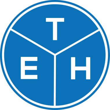 Beyaz arkaplanda TEH harf logosu tasarımı. TEH yaratıcı harf logosu konsepti. TEH harf tasarımı.